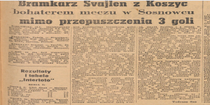 1965-7-10 Zagłębie Sosnowiec – 1.FC Koszyce 3-0