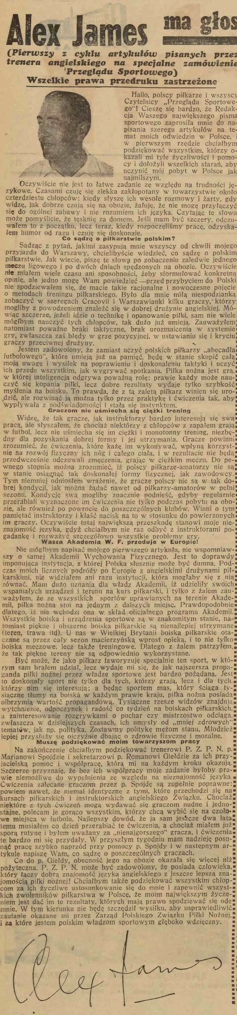 Felieton szkockiego trenera w PS